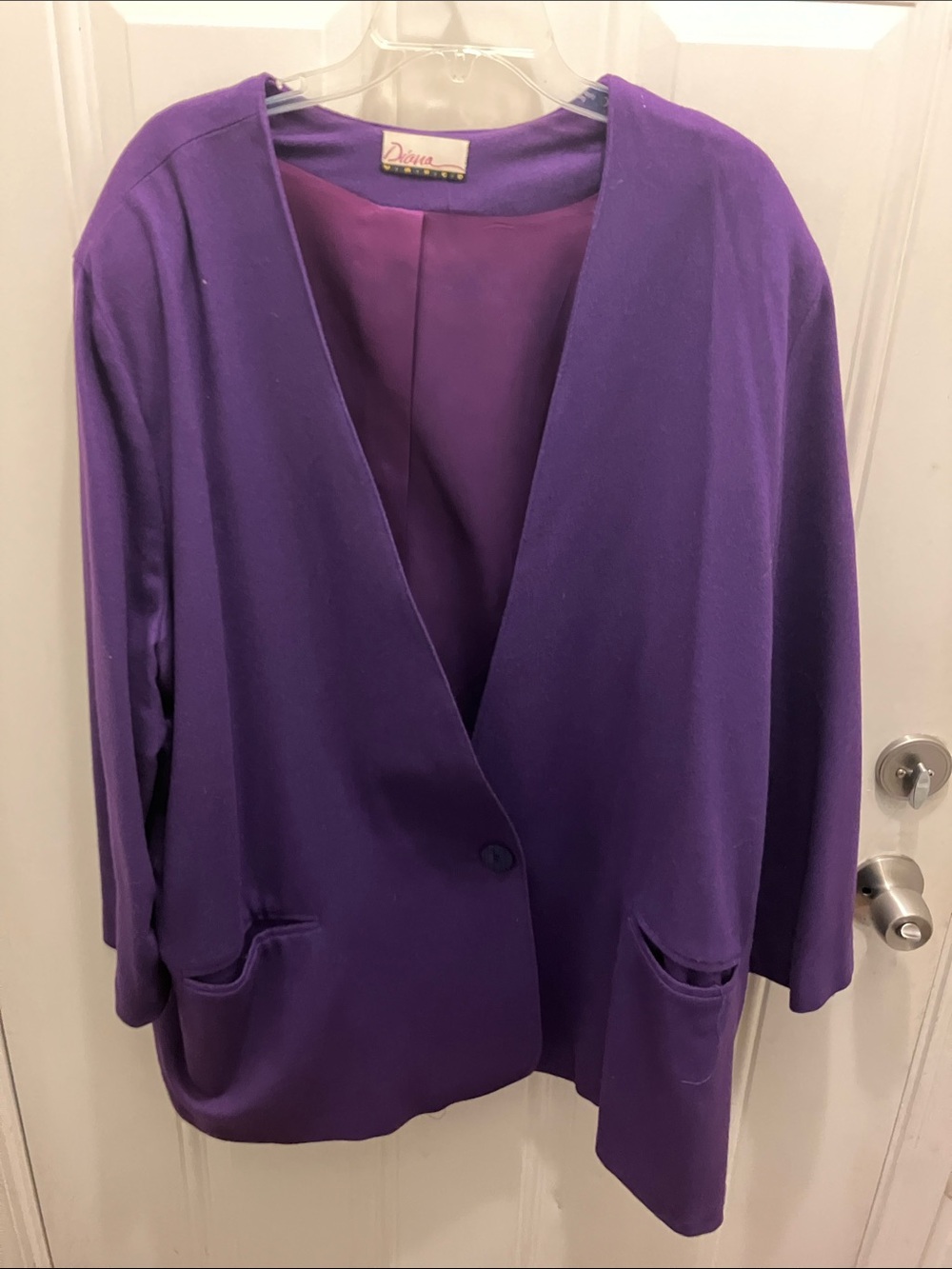 Diana Purple Single-Button V-Neck Blazer